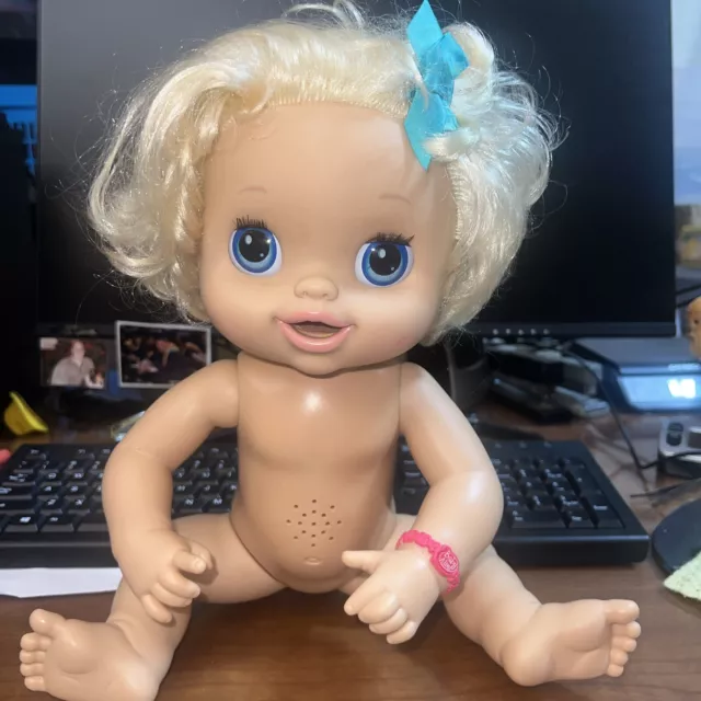 Baby Alive Hasbro 2010 Blonde Hair Interactive Doll Talks Eats Wets
