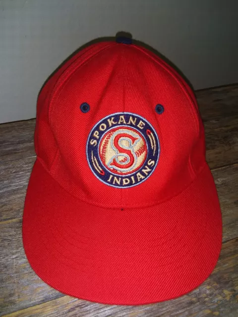 MiLB Spokane Indians Baseball Club "S" Team Feather Ball Logo Red Youth Hat Cap