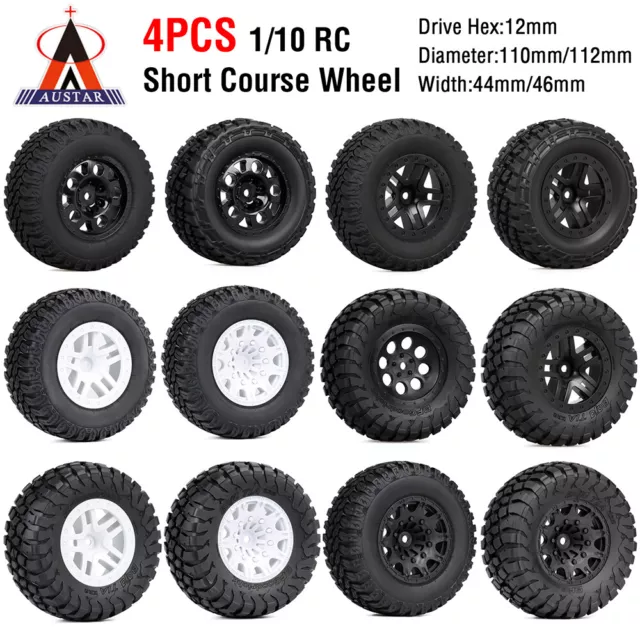 Austar RC Car Rubber Tires Wheel for 1/10 Short Course Truck ARRMA SENTON XLH