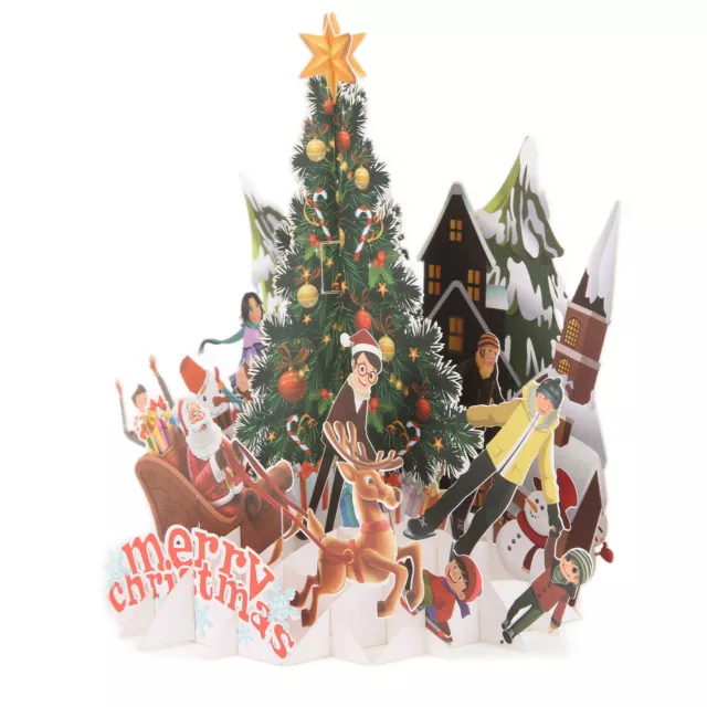 Greeting Card Three Dimensional Christmas Party Shape Paper W/ Envelope HH0