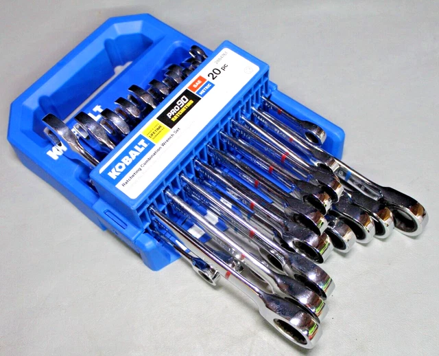 NEW KOBALT 20PC Pro90 Ratcheting Combination Wrench Set 2884761 59.99