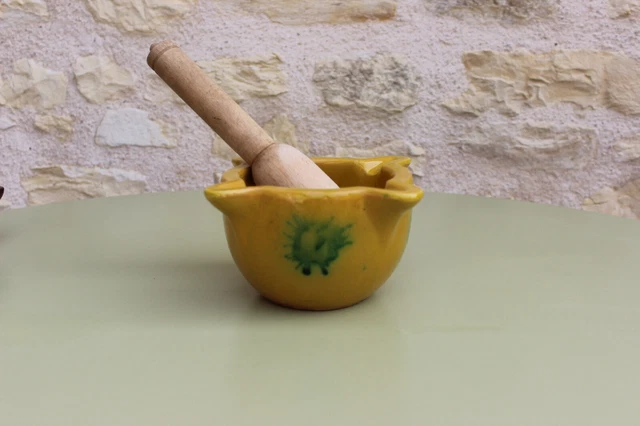 Ancien Mortier De Cuisine Avec Pilon En Bois - Sans Marque, Charme Rétro