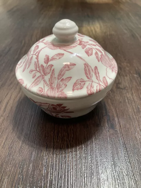 VTG. Churchill Sugar Bowl with Lid Pink Peony England