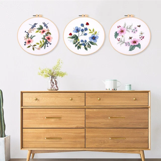 Kit complet de broderie lavable marqué à faire soi-même cerceau ensemble de p