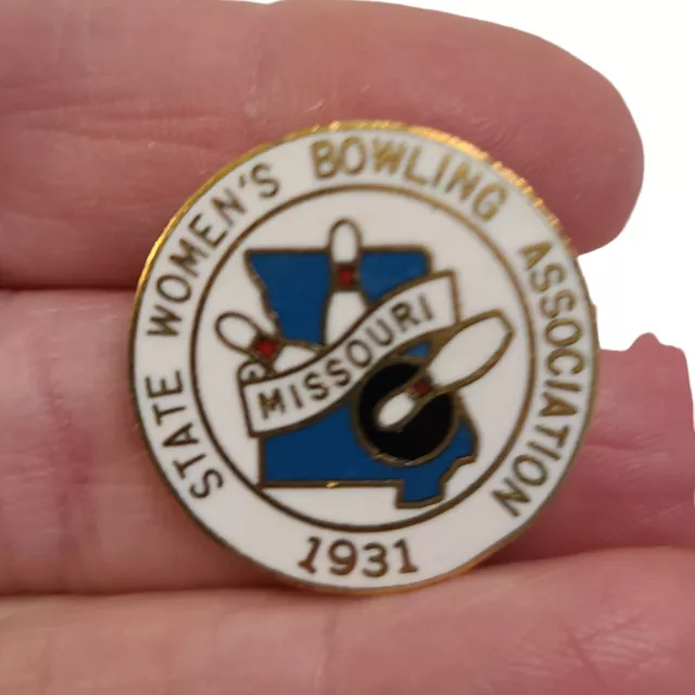Missouri  State Women's Bowling Association 1931 Award Tournament Lapel Pin