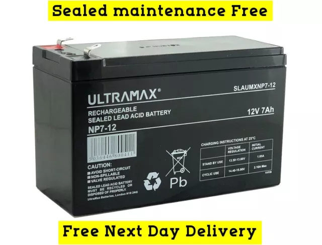 Acme 621 UB1270 SLA 12V 7Ah Batteria Allarme Ricambio Ultramax 12V 7Ah