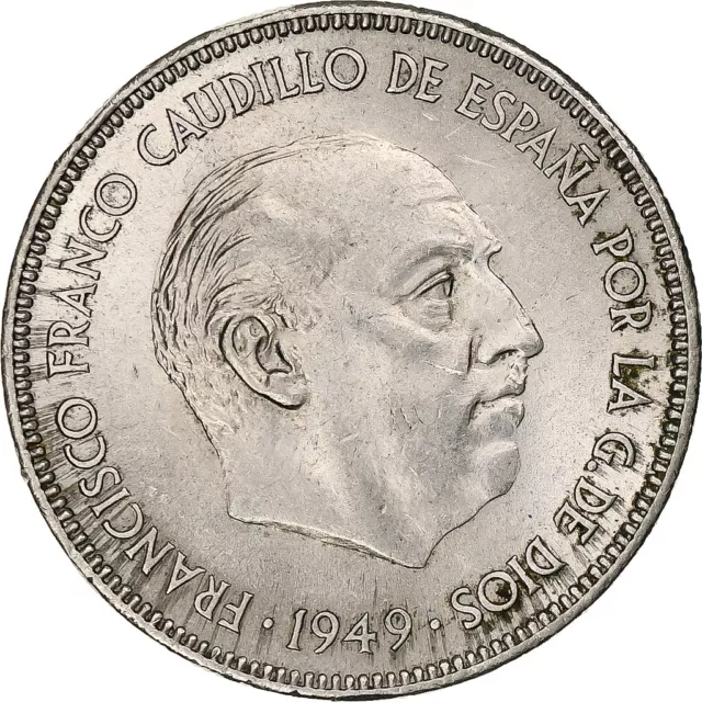 [#1271694] Spain, Francisco Franco, caudillo, 5 Pesetas, 1950, Madrid, Nickel, A