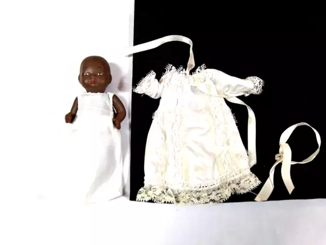 Vintage Copr By Grace S Putnam Porcelain Jointed Black Baby Doll