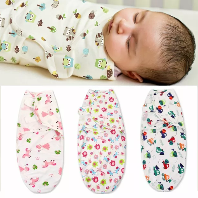 Baby Swaddle Wrap Pucktuch Baumwolle Wickeltuch Pucksack Schlafsack 0-6 Monat 01