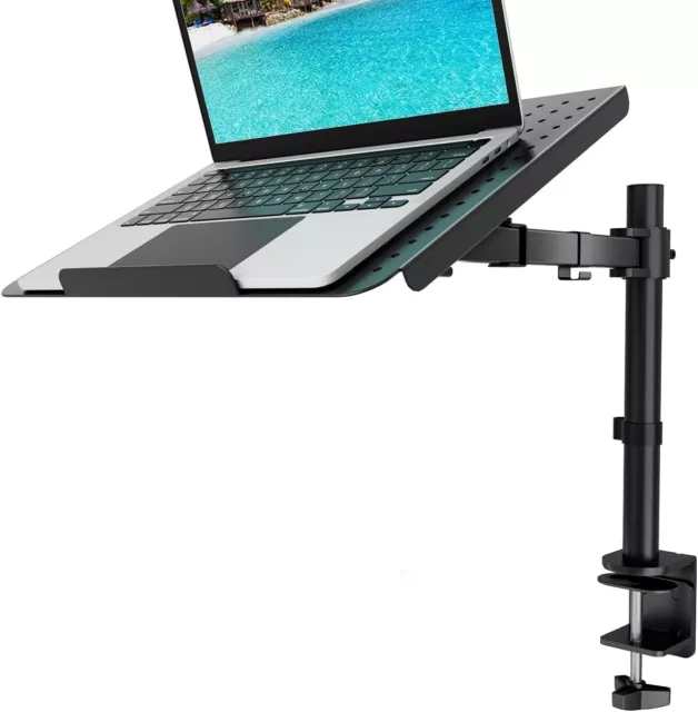 WALI Laptop Tray Desk Mount for 17" Laptop 22 Lbs Capacity Vented Cooling Stand