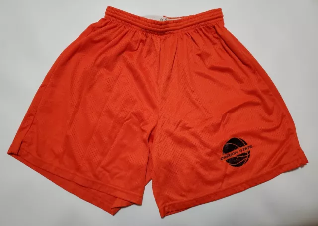 Vintage Oregon State Beavers Basketball Shorts Size Large 90s Orange Nylon Mesh