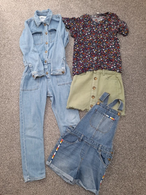 Girls Clothes Bundle Age 9/10/11/12 Years Dress Jeans Skirts Shorts 9 items