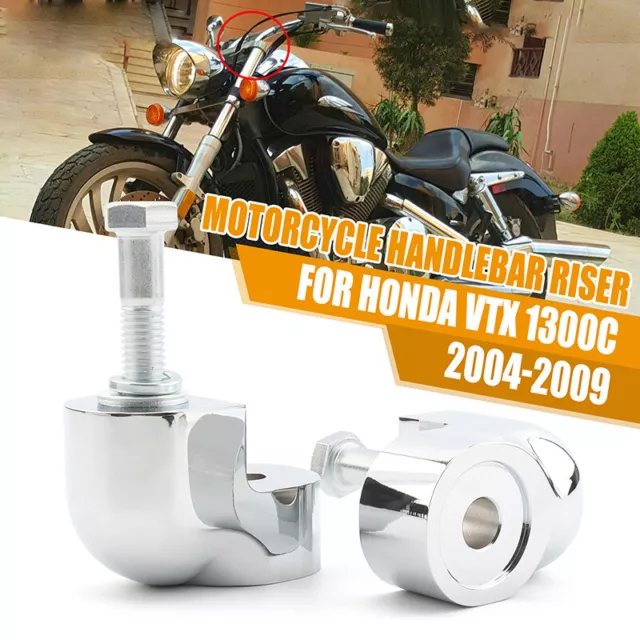 Motorcycle Handlebar Risers Bar Clamp Kit Mount For Honda VTX1300C 2004-2009 2PC