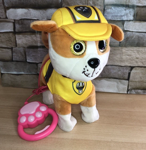 PAW PATROL WALKING Talking Rubble Plush Nickelodeon Soft Toy Dog w