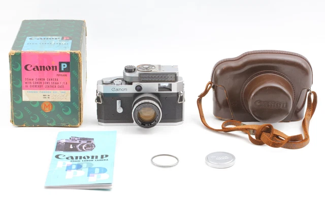 [Near MINT /Box] Canon P Rangefinder Film Camera 50mm f1.8 Lens Meter From JAPAN