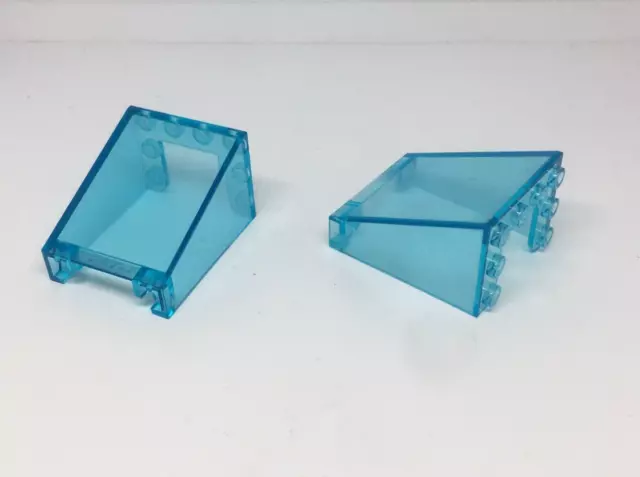 LEGO: 2x Windscreen Inverted 3 x 4 - Ref 72475 Trans-Bleu - Set 60047 60104
