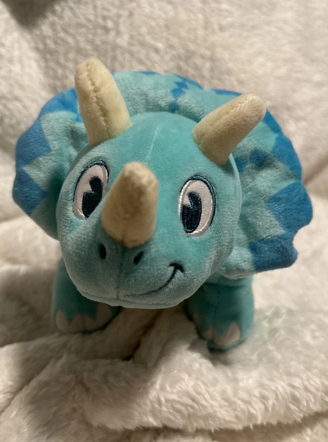 Disney World Animal Kingdom Dinoland Triceratops Blue Dinosaur Plush Toy 10”