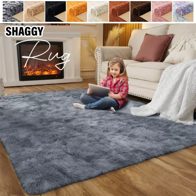 Large Shaggy Rugs Anti Slip Soft Fluffy Rug Living Room Bedroom Thick Carpet Mat