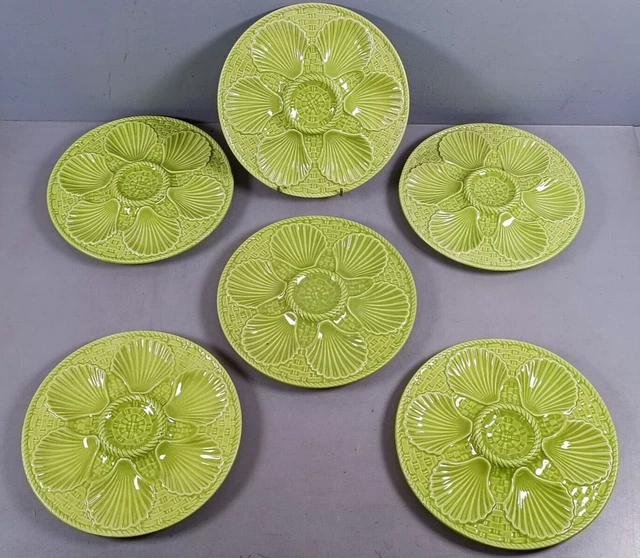 LOT DE 5 assiettes à huitre en porcelaine de Limoges blanche, Royal
