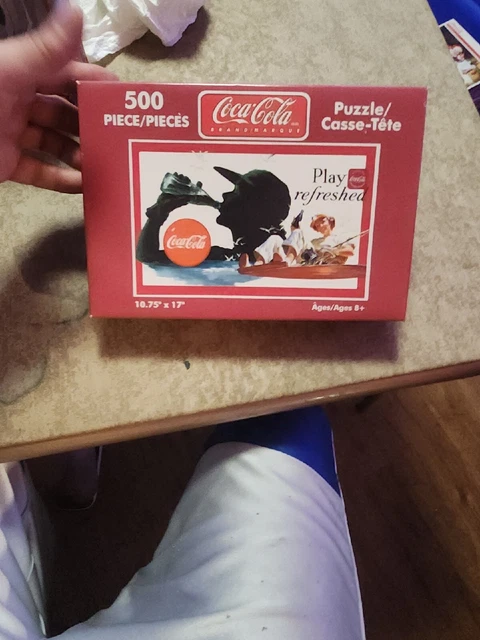 Coke Coca Cola 500 Piece Jigsaw Puzzle Karmin Play Refreshed 2004 soda red fish