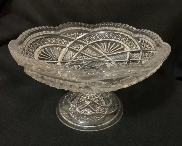 EAPG low compote / Ada / Ohio Flint Glass Co.  ca. 1898 / pattern pressed glass