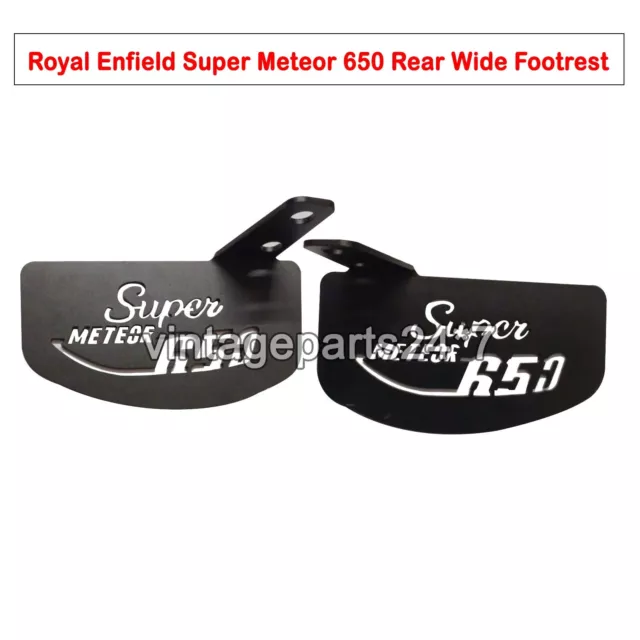 Für Royal Enfield Super Meteor 650, Paar breite hintere Fußstützen, Schwarz