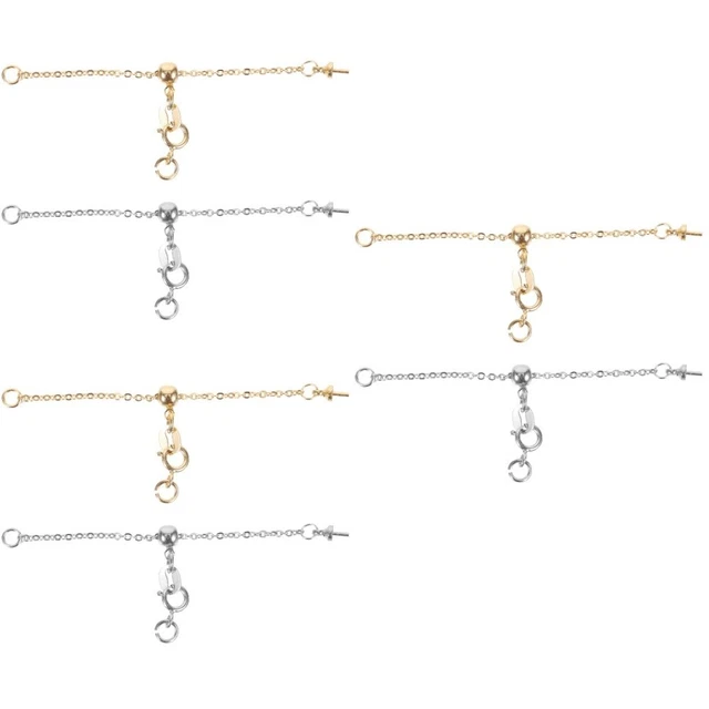 6 piezas Collar Pulsera Extensor Cadenas Ajustable Hágalo usted mismo Pulsera Joyería