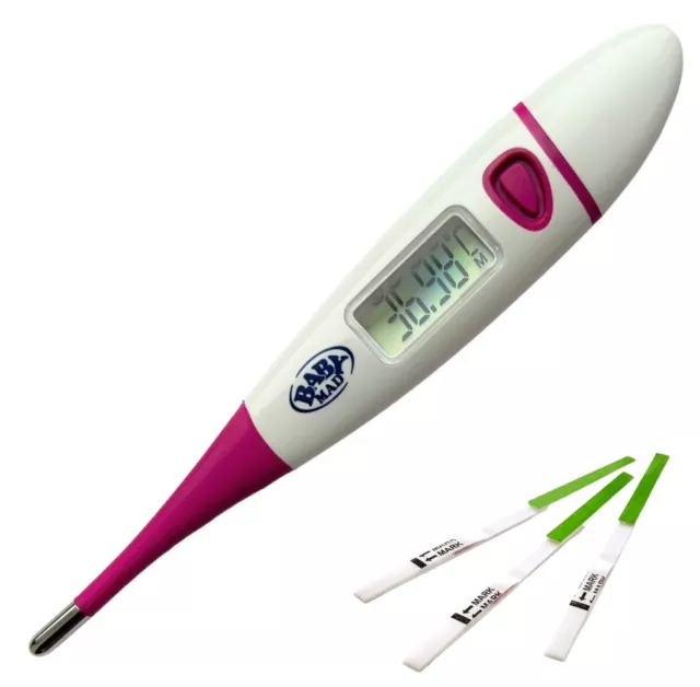 10 x OVULATION PREDICTOR TEST TESTS KIT & 1 x BASAL BBT THERMOMETER CHART + CASE