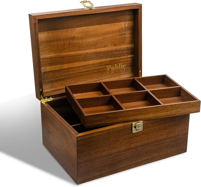 Public House Locking Wooden Keepsake Box, Customizable Design with Adjustable Tr