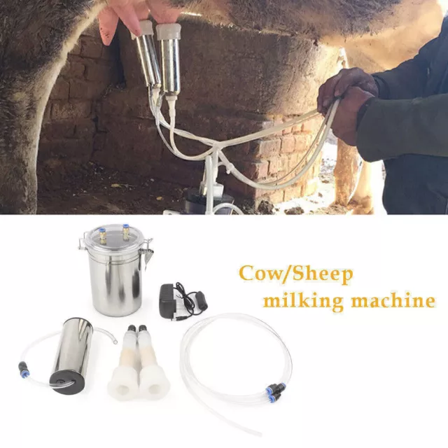 2L Portable Electric Milking Machine Vacuum Pump Fit Farm Cow Ewe EU plug Milk