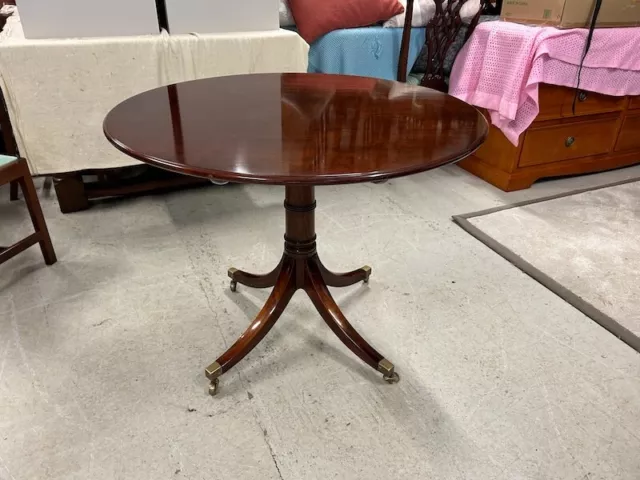 Regency Revival Mahogany Breakfast Tilt Top Table by William Tillman