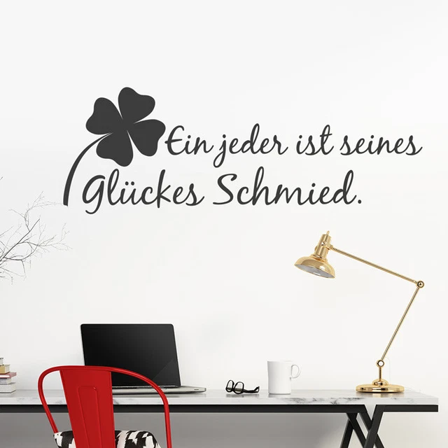 WANDTATTOO SPRUCH &EIN jeder ist seines...", Kleeblatt, Wandsticker