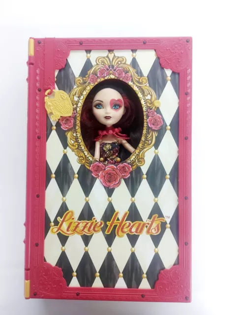 Ever After High Lizzie Hearts Spring Unsprung Book Playset & Doll EUC