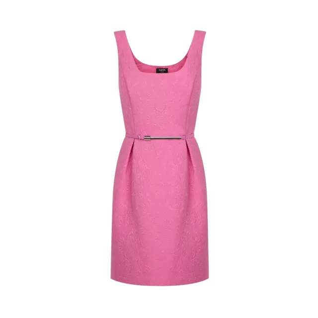 Oasis Pink Jacquard Lantern Dress 12