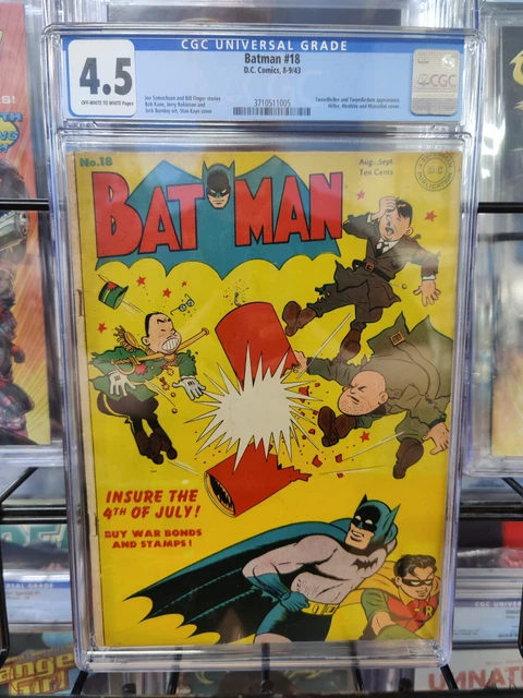 Batman #18 (1943) - Cgc Grade 4.5 - Hitler Hirohito & Mussolini Cover!