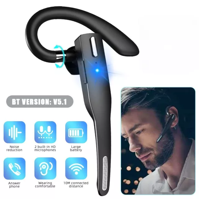 Wireless Bluetooth Kopfhörer Stereo Kabellos Headset Ohrhörer Mikrofon für Handy