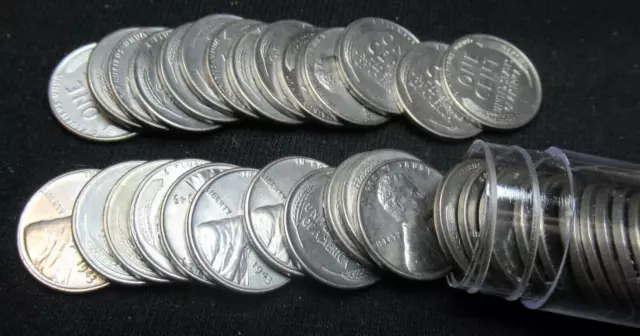 1943-P Au+ To Uncirculated Bu Steel Wheat Cent Penny Estate Coin Collection Lot