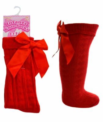 Baby Girl Red Bow Knee High Socks