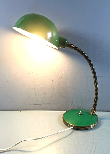 LAMPE Vintage de Bureau Verte Col de Cygne Reglable Eclairage Luminaire A