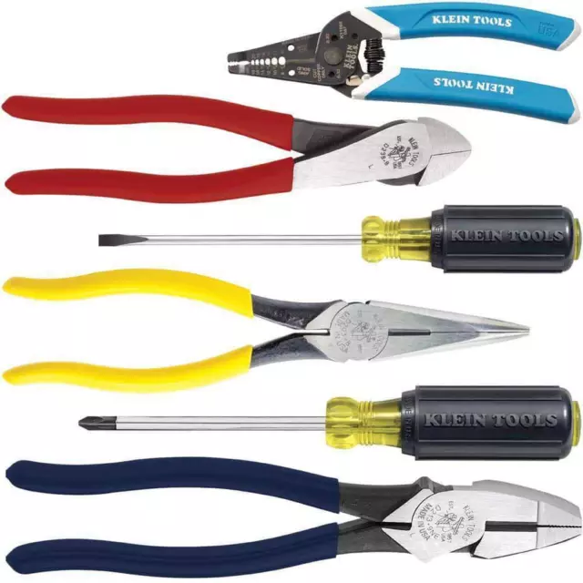 Hand Tool Set, 6-Piece Hot-Riveted Joint Handheld Individual Screwdrivers, Plier