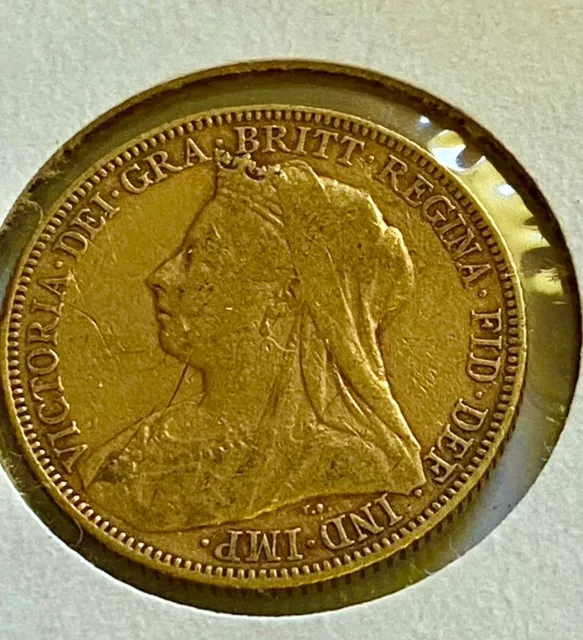 1901 United Kingdom Great Britain 1 Sovereign Old Head Victoria Gold Coin