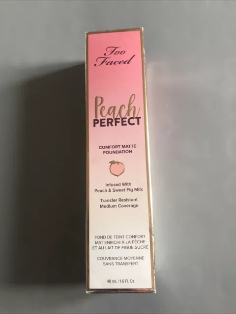 Too Faced, Pfirsich perfekt, komfortable matte Foundation, gewürzter Rum, 48 ml