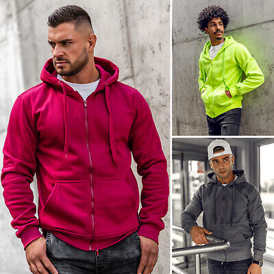 Con cappuccio Pullover Felpa Hoodie Pullover tinta Cappuccio BOLF Uomo Basic 