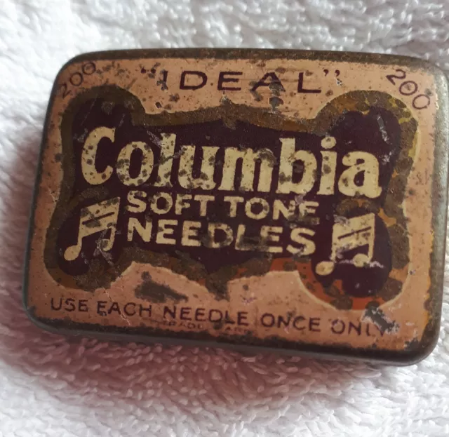 Vintage Gramaphone record player Needles tin Ideal Columbia Soft Tone