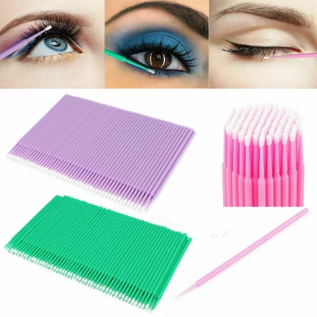 100 Disposable Lash Eyelash Micro Brush Mascara Wands Applicator Makeup Tool