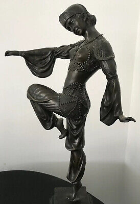 D. Chiparus Bronze Statue Sculpture Art Deco Girl Dancing 19”