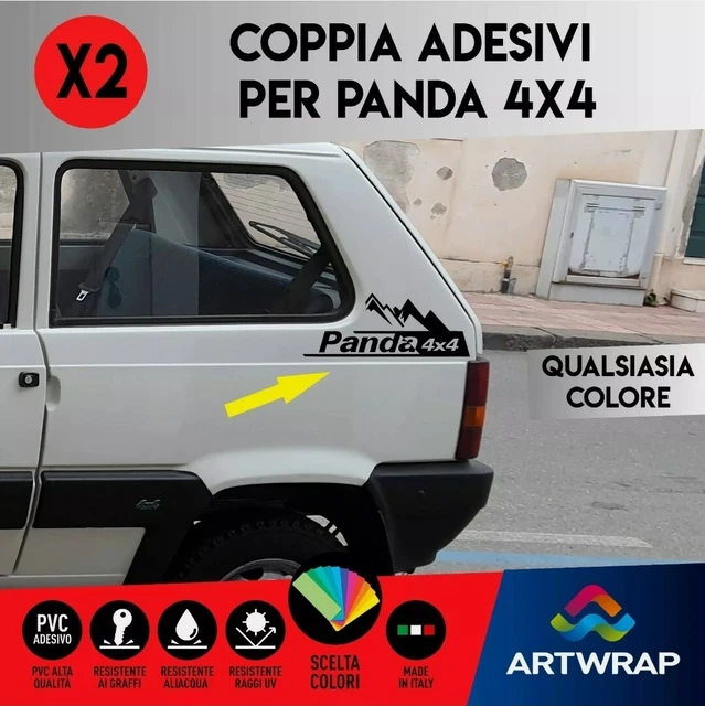 Adesivi Grafica Montagne Per Fiat Panda Cross 4x4 – Nero Lucido, Vinile Auto, Kit Decorativo