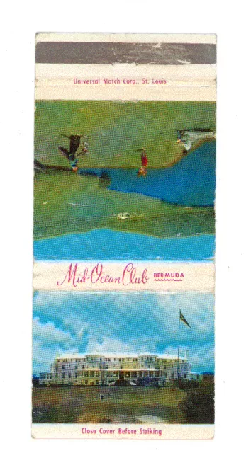 Mid-Ocean Club Bermuda Matchbox Label Anni '50 America Scatola Di Fiammiferi