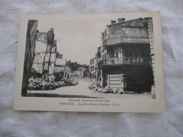 Cpa Dos Vert Ww1 Meuse 55 Verdun La Rue Saint Pierre