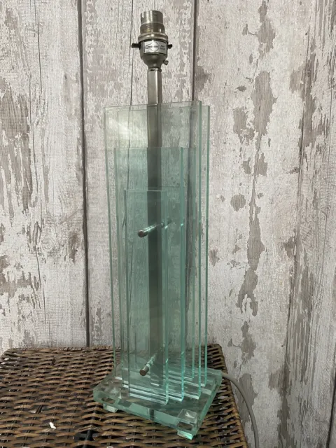 contemporary Column Table Lamp Base Clear lucite Acrylic Perspex deco modern